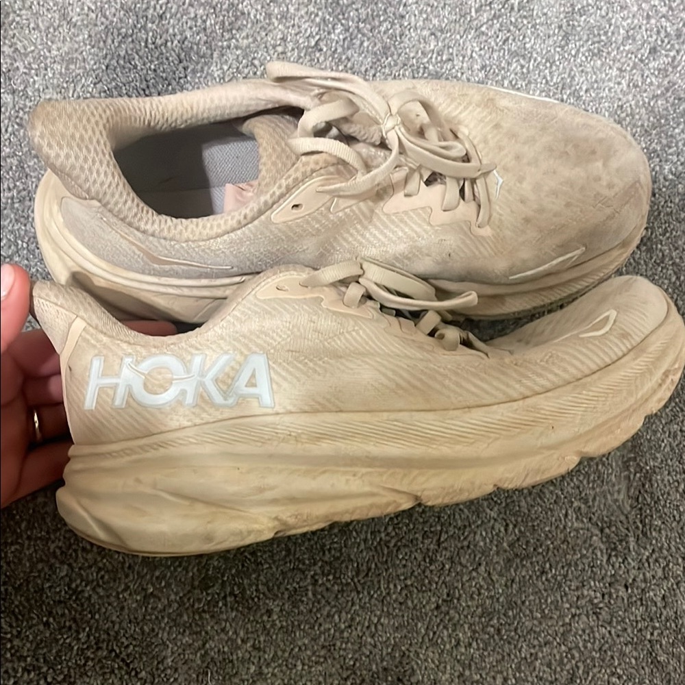 HOKA Beige Running Shoes